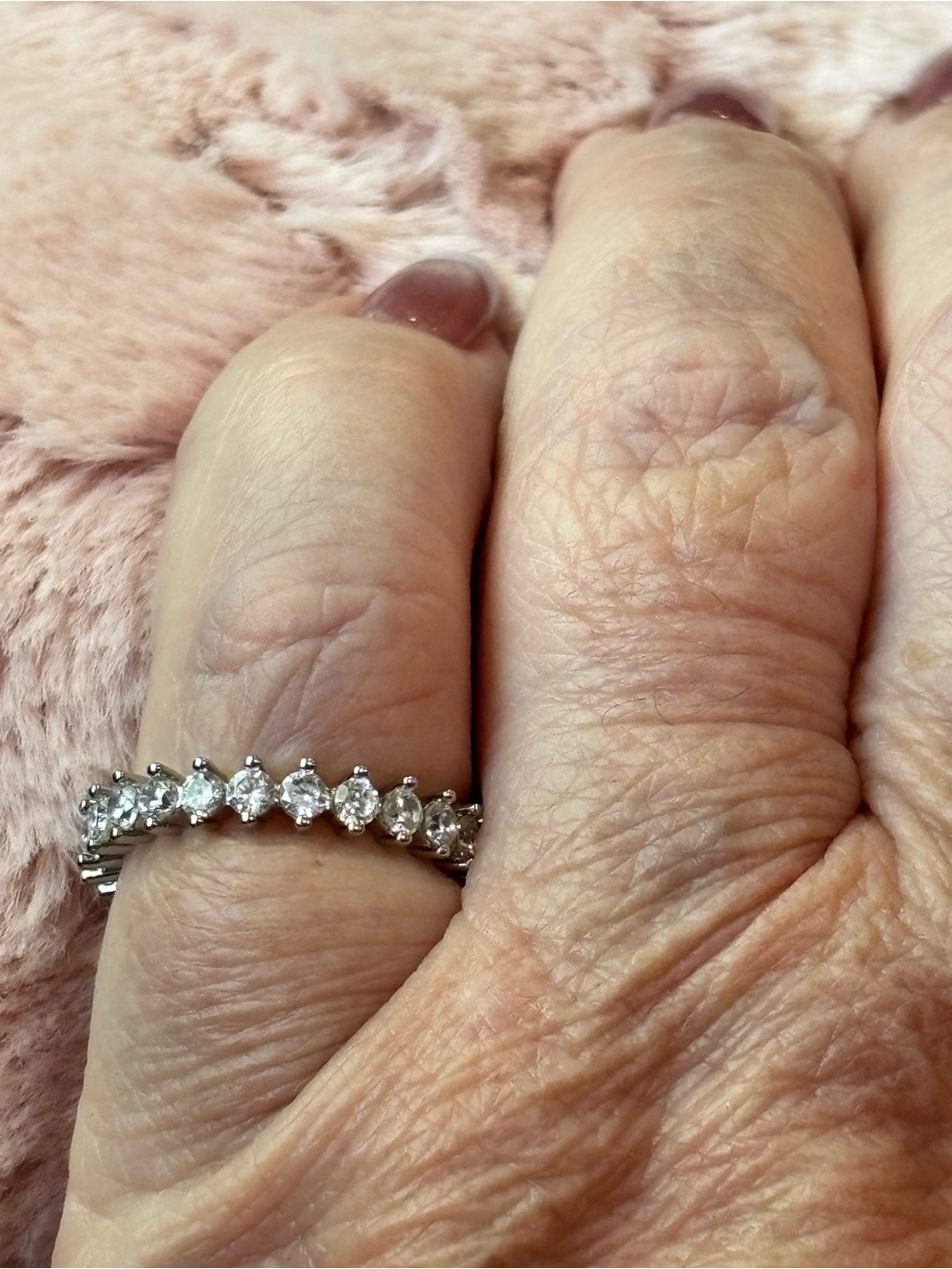18kt white gold filled AAA CZ’S Eternity Band Ring
